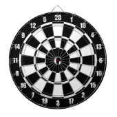 Monogram op zwart-wit dartbord (Voorkant)
