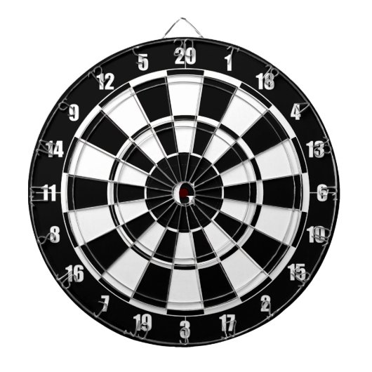 Monogram op zwart-wit dartbord (Voorkant)