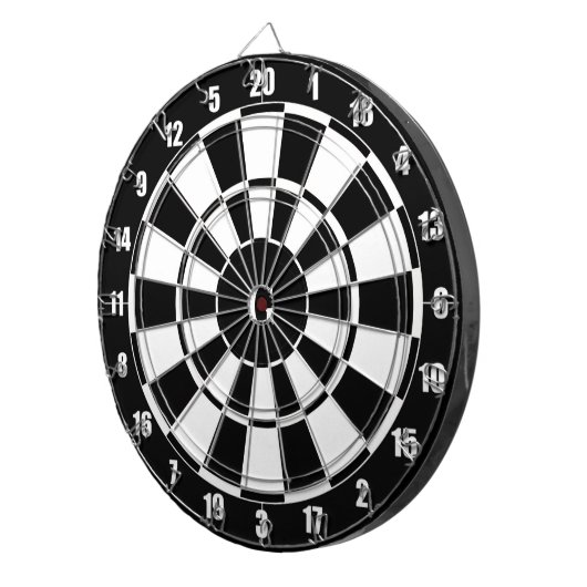 Monogram op zwart-wit dartbord (Voorkant Rechts)