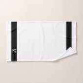 Monogram op zwarte en witte minimalistisch bad handdoek (Handdoek)