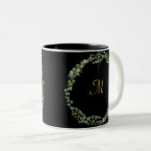MONOGRAM OR NOIR EUCALYPTUS 2 CAFÉ MUG (Devant droit)