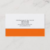 Monogram Orange White Consultant Carte de visite (Dos)