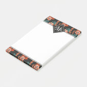 Monogram | Oranje Abstract flessenpatroon Post-it® Notes (Schuin)
