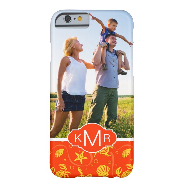 Monogram | Oranje balkpatroon Case-Mate iPhone Case (Achterkant)