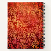 Monogram oranje bladpatroon modern eenvoudig notitieboek (Achterkant)