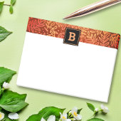 Monogram oranje botanisch bladpatroon modern post-it® notes