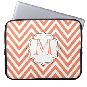 Monogram Oranje Chevron Designer Laptop Bag Sleeve