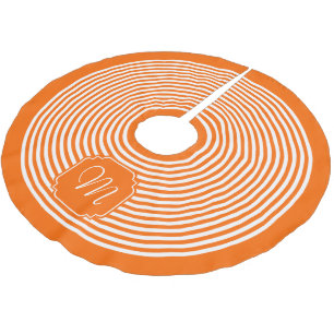 Monogram Oranje en Wit Gestreepte Kerstboom Rok