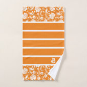 monogram Oranje en witte  damkers Bad Handdoek (Handdoek)