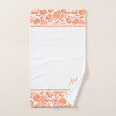 monogram Oranje en witte damkers Bad Handdoek (Handdoek)
