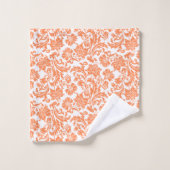 monogram Oranje en witte damkers Bad Handdoek (Wasdoekje)