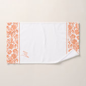 monogram Oranje en witte damkers Bad Handdoek (Handdoek)
