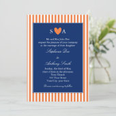 Monogram Oranje en witte strepen met koninklijk bl Kaart (Staand voorkant)
