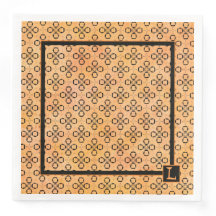 Monogram Oranje en zwart Retro Patroon