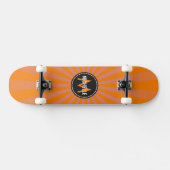 Monogram Oranje Funky Sun Rays Pattern Skateboard (Horizontaal)