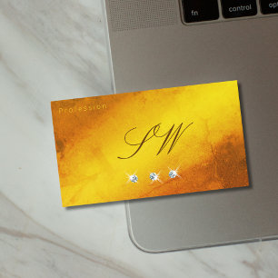 Monogram Oranje Geel Materieel Mousserende Diamant Visitekaartje