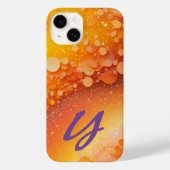 Monogram Oranje Glitter Case-Mate iPhone Case (Achterkant)