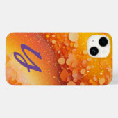 Monogram Oranje Glitter Case-Mate iPhone Case (Achterkant (horizontaal))