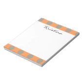 Monogram Oranje Gray Cute Polka Dot Pattern Notitieblok (Gedraaid)