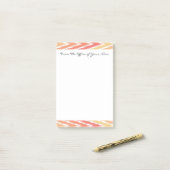Monogram Oranje Ombre Ikat Chevron Zig Zag Pattern Post-it® Notes (Op bureau)