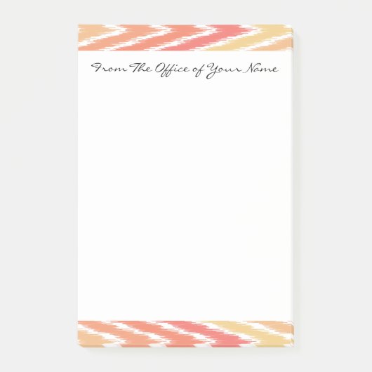 Monogram Oranje Ombre Ikat Chevron Zig Zag Pattern Post-it® Notes (Voorkant)