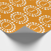 Monogram Oranje omslagpapier Cadeaupapier (Hoek)