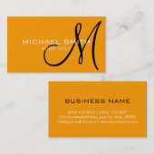 Monogram Oranje (RYB) kleur achtergrond Visitekaartje (Voorkant / Achterkant)