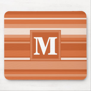Monogram oranje strepen muismat