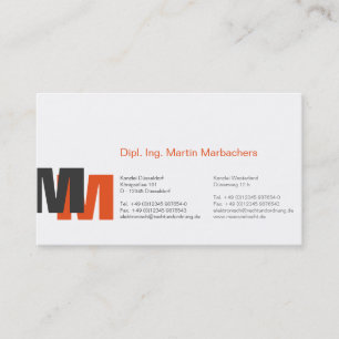 Monogram Oranje Visitekaartje