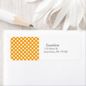 Monogram Oranje White Trendy Fun Polka Dot Pattern Etiket (Insitu)