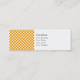 Monogram Oranje White Trendy Fun Polka Dot Pattern Mini Visitekaartje