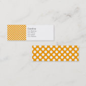 Monogram Oranje White Trendy Fun Polka Dot Pattern Mini Visitekaartje (Voorkant / Achterkant)