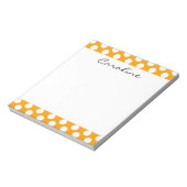 Monogram Oranje White Trendy Fun Polka Dot Pattern Notitieblok (Gedraaid)