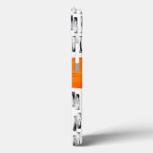 monogram oranje witte en grijze patroonkunst Case-Mate iPhone case (Achterkant / Links)