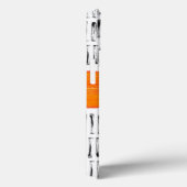 monogram oranje witte en grijze patroonkunst Case-Mate iPhone case (Achterkant / Rechts)