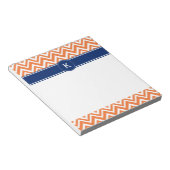 Monogram Oranje Zigzag Patroon Notitieblok (Schuin)