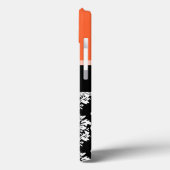 Monogram Oranje zwart Damask-patroon Case-Mate iPhone Case (Achterkant / Links)