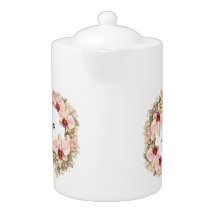 monogram orchideeën krans theepot