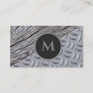 Monogram organisch houten oppervlaktediamant bord visitekaartje