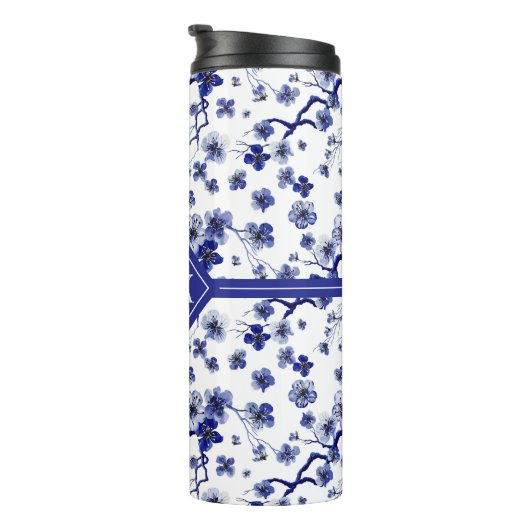 Monogram | Oriental Sakura Branch Pattern Thermosbeker (Geroteerd rechts)