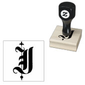 Monogram  oud Engels letter J Rubberstempel (Gestempeld)