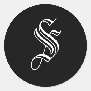 Monogram Oud Engels Stijl Envelopzegel Ronde Sticker