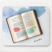 Monogram oude boekillustratie Waterverf Muismat (Voorkant)