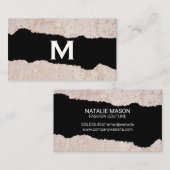Monogram | Oude Muur | Gescheurd Effect Visitekaartje (Voorkant / Achterkant)