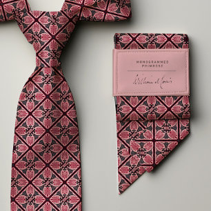 Monogram Oude Roze Bourgondië Vintage Bloemen Here Stropdas