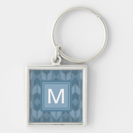 Monogram | OutdoorGeo-stap | Blauw pijlpatroon Sleutelhanger (Voorkant)