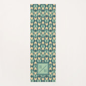 Monogram | OutdoorGeo-stap | Geometrische Blauwgro Yogamat (Voorkant)