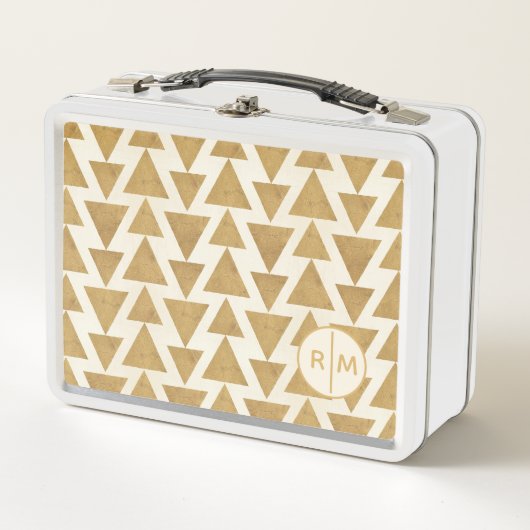 Monogram | OutdoorGeo-stap | Gold Geometric Patte (Voorkant)