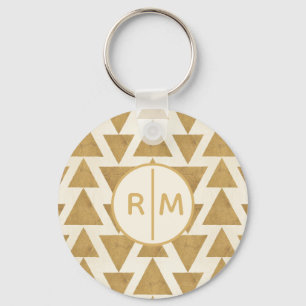 Monogram   OutdoorGeo-stap   Gold Geometric Patte Sleutelhanger