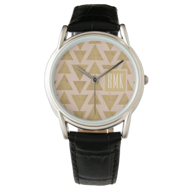 Monogram | OutdoorGeo-stap | Goud en koraal Horloge (Voorkant)